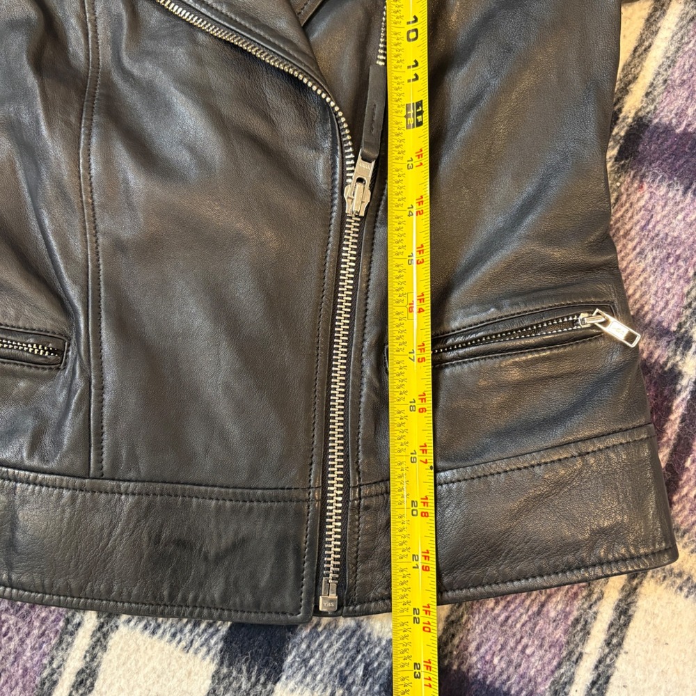 Vtg Lord & Taylor Women's Lamb Leather Biker Jacket Black Sz XS Moto  Zipper - Picture 8 of 9